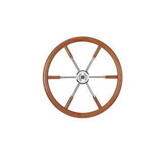 Ultraflex V84 steering wheel teak/rvs/teak spokes 5-spoke 500mm