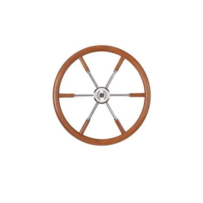 Ultraflex V84 steering wheel teak/rvs/teak spokes 5-spoke 500mm