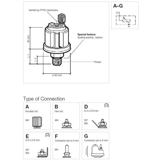 VDO VDO Pressure Transmitter 5Bar mv 1/8-27NPTF