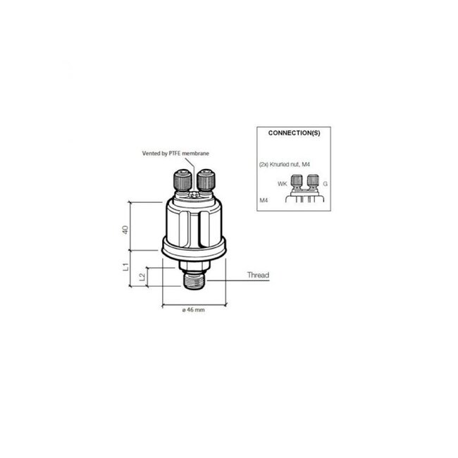 VDO VDO Pressure transducer 1/4-18NPTF/5/0.5 + WC