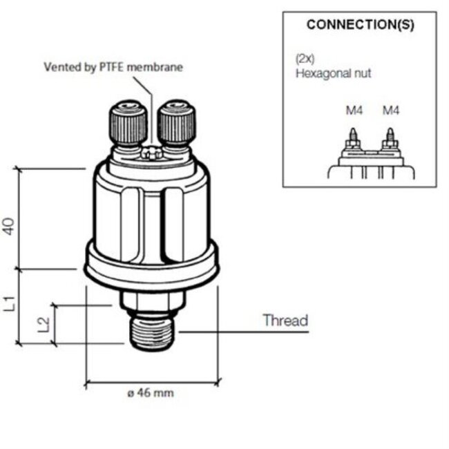 VDO VDO Pressure transducer 25Bar mv
