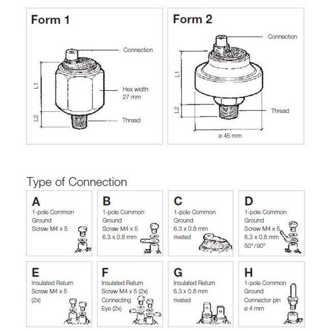 VDO VDO Pressure switch M10 x 1 (MV) 1.5 bar