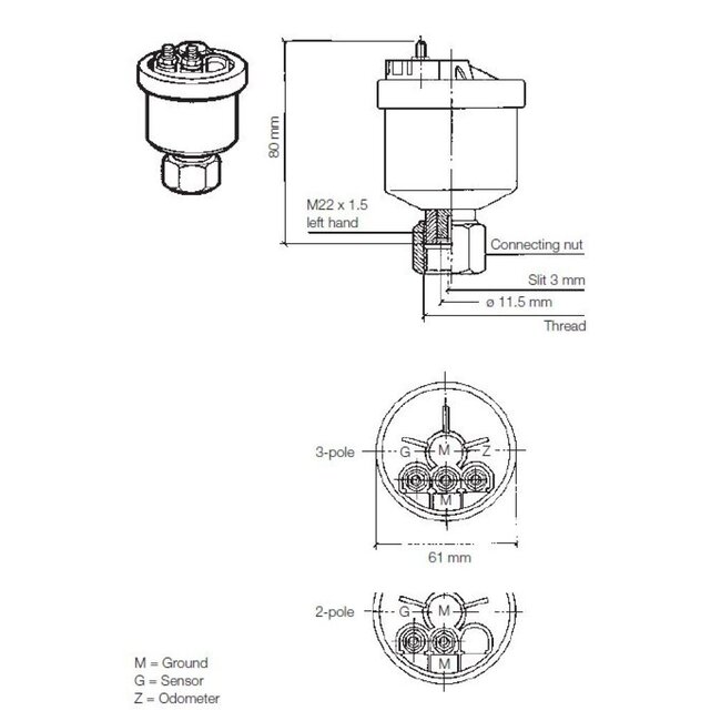 VDO VDO Generator sender 63mm