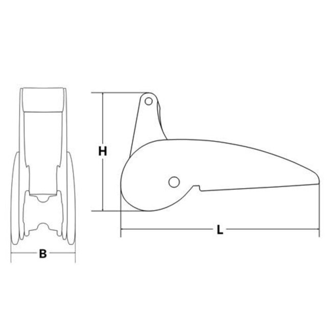 HOLLEX Bow roller stainless steel 316
