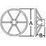 6-spoke steering wheel 'Type 6N' stainless steel with teak edge finger grip and adapter Ø600mm
