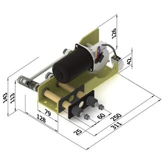 Windscreen wiper 255BS 24V ..° 55Nm wall thickness 35mm