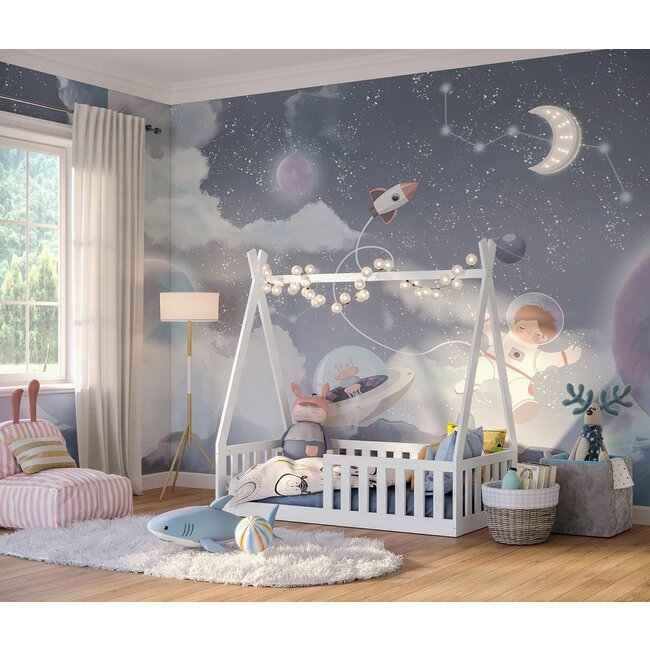 Lilli Furniture Vloerbed Tipi wit - 70x140 - Montessori peuterbed