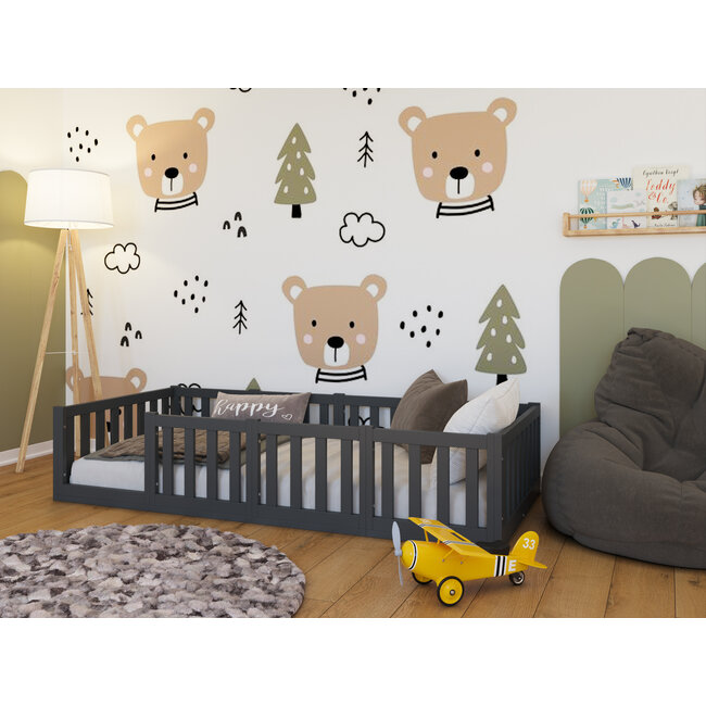 Lilli Furniture Montessori vloerbed Luna Antraciet - 90x200