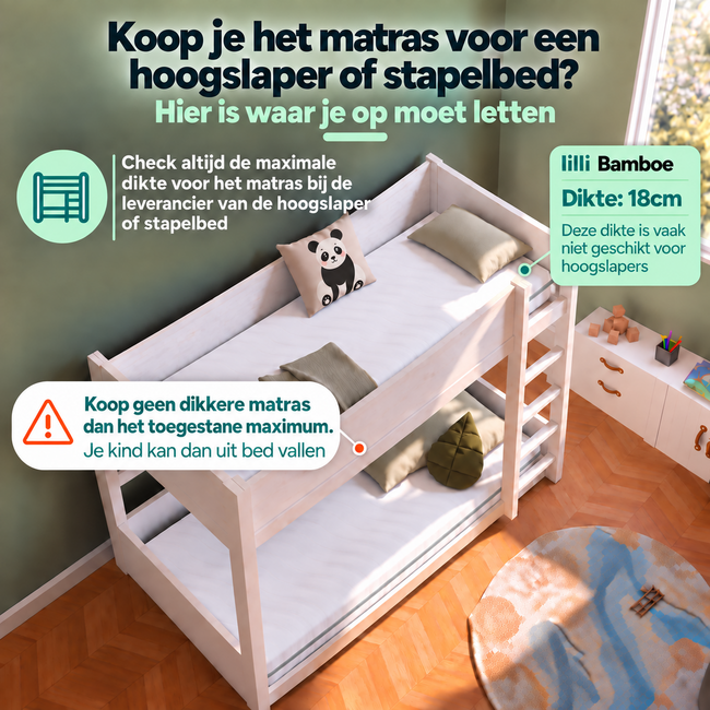 Lilli Kids Kindermatras 90x200 Lilli Bamboe