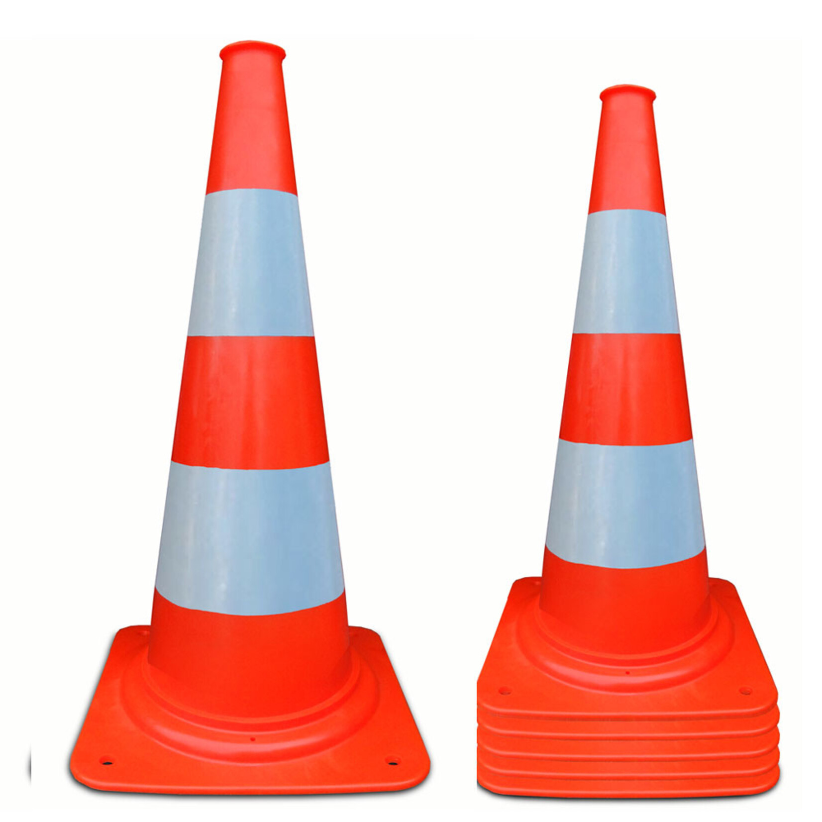 75 cm Orange barrier cone with Class 1 reflection 4.2 kg PVC