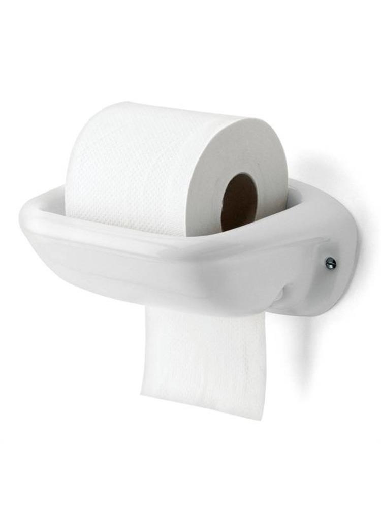 Porselein WC rolhouder gebroken wit – jaren ’20–’40-stijl