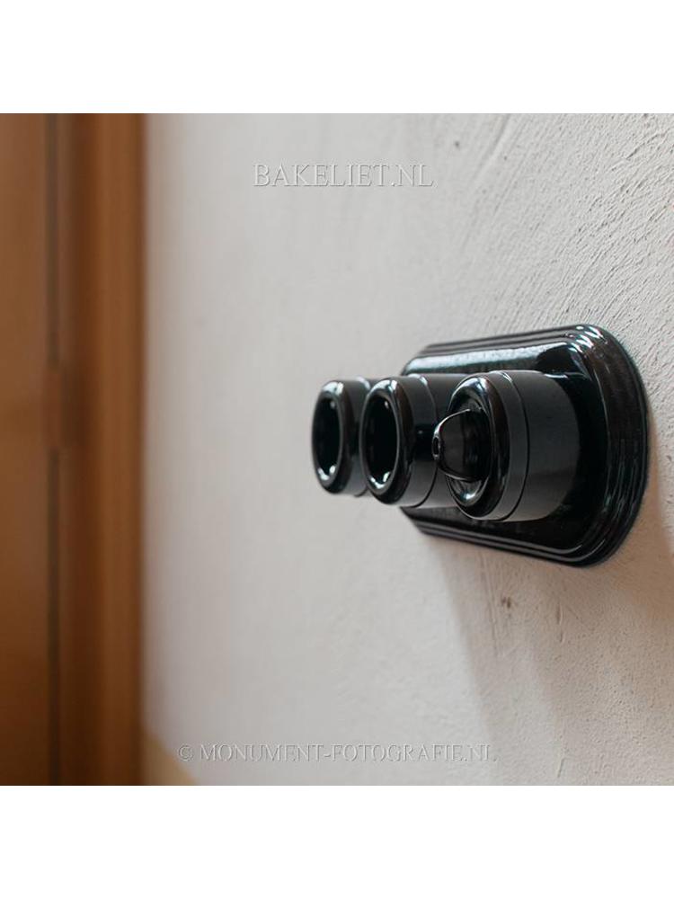 Bakeliet Wisselschakelaar Opbouw – Zwart – Jaren ’30–’50