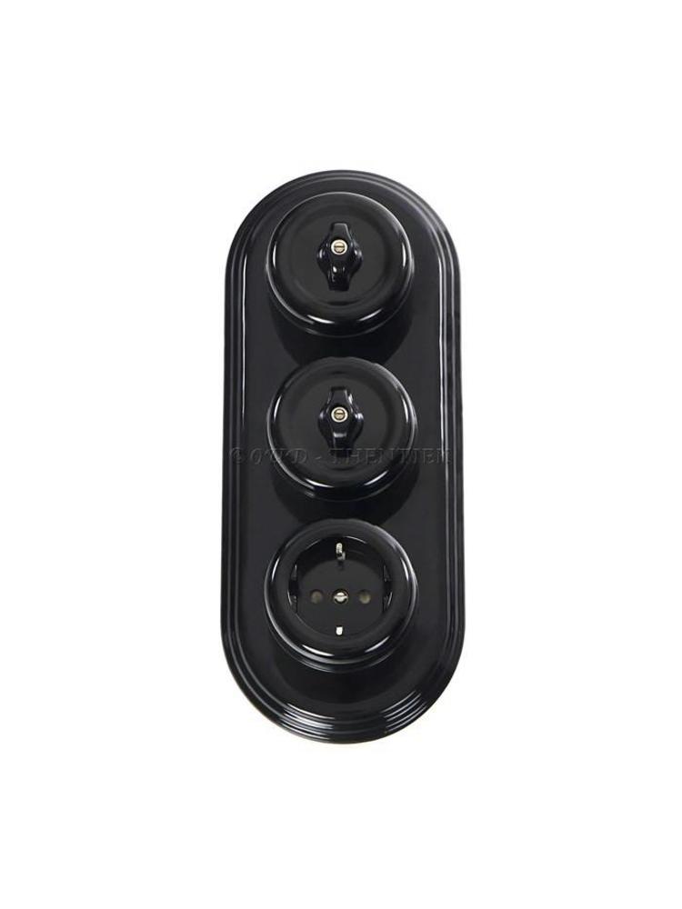 Bakeliet Wisselschakelaar Opbouw – Zwart – Jaren ’30–’50