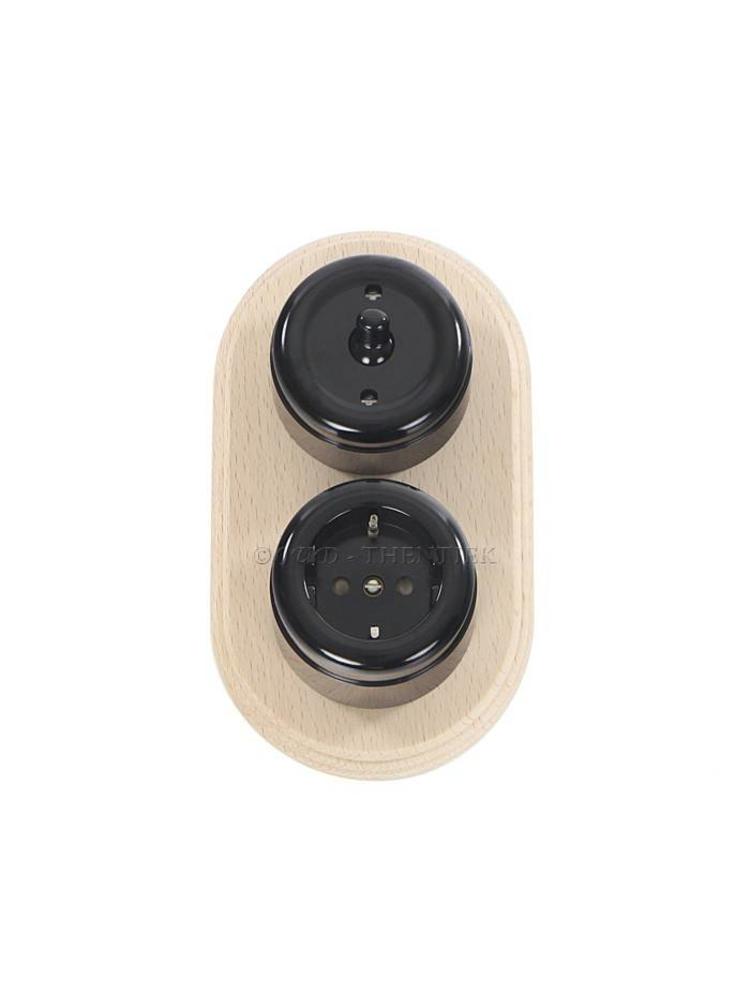 Bakeliet Wisselschakelaar Opbouw – Zwart – Jaren ’30–’50