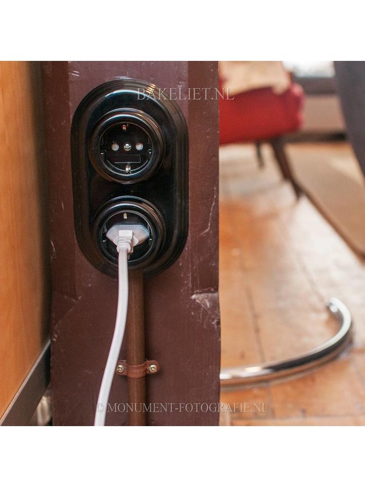 Bakeliet stopcontact opbouw - THPG stopcontact - Retro stopcontact