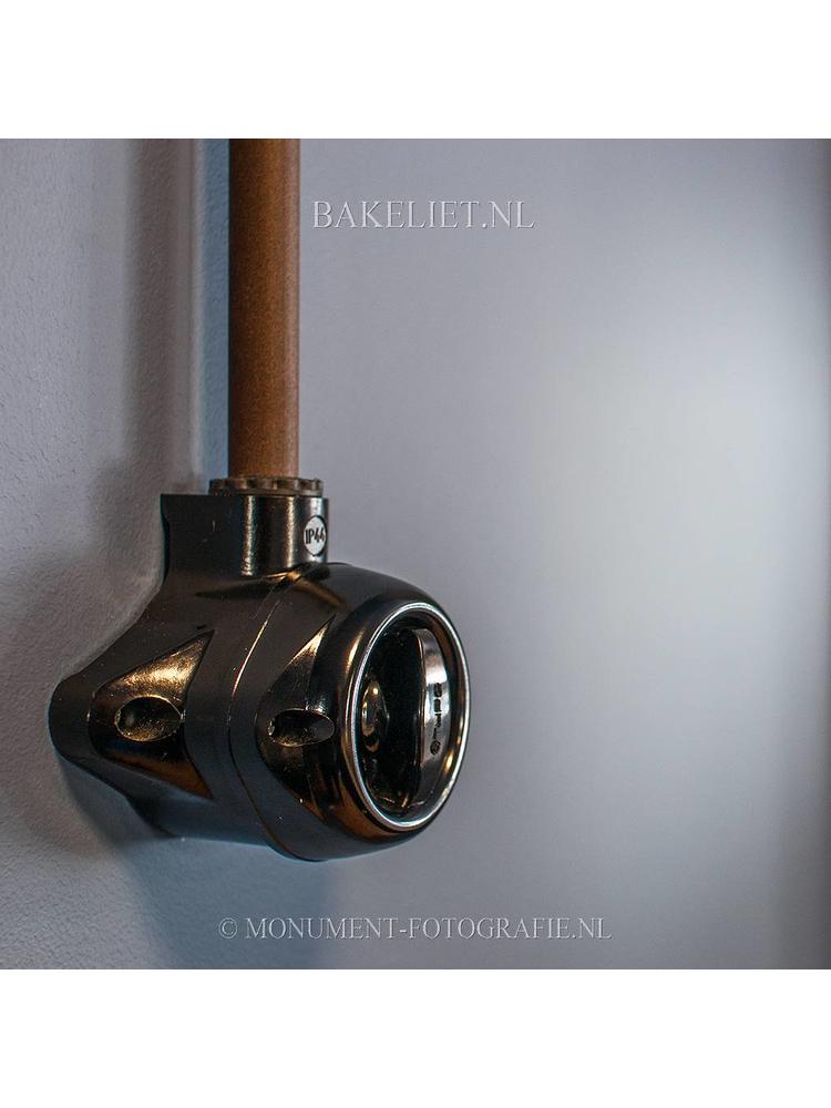 Bakeliet Retro Wisselschakelaar IP44 – Opbouw – Zwart