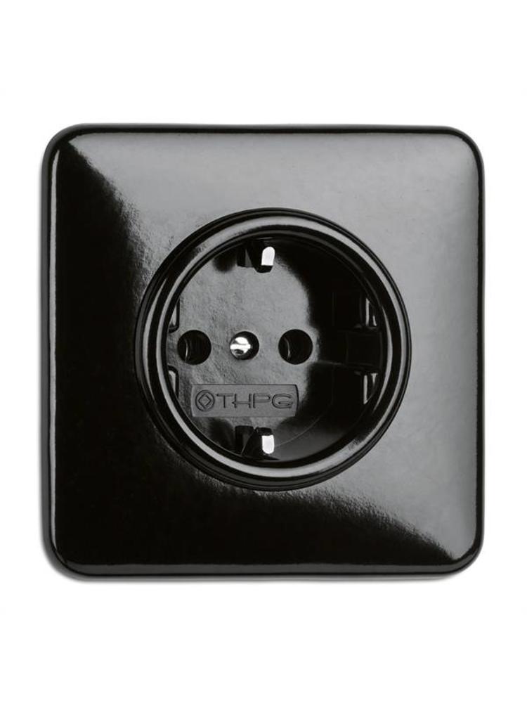 Bakeliet stopcontact inbouw - THPG stopcontact - Retro stopcontact