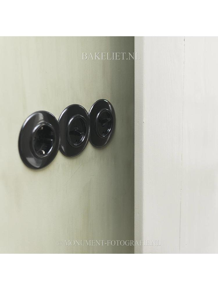 Bakeliet stopcontact inbouw - THPG stopcontact - Retro stopcontact