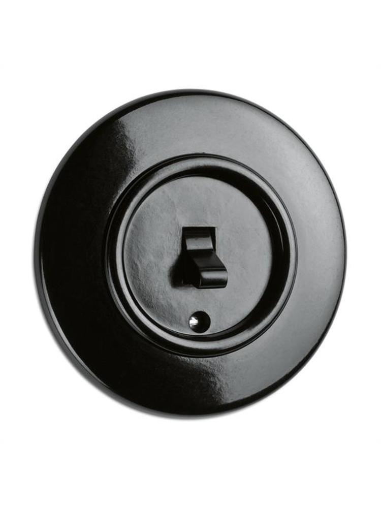 Bakeliet Kruisschakelaar Inbouw – Zwart – 1930-serie
