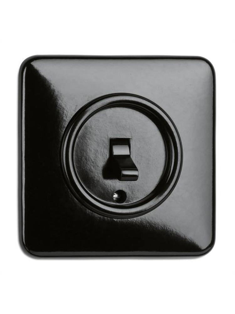 Bakeliet Kruisschakelaar Inbouw – Zwart – Jaren ’30–’50