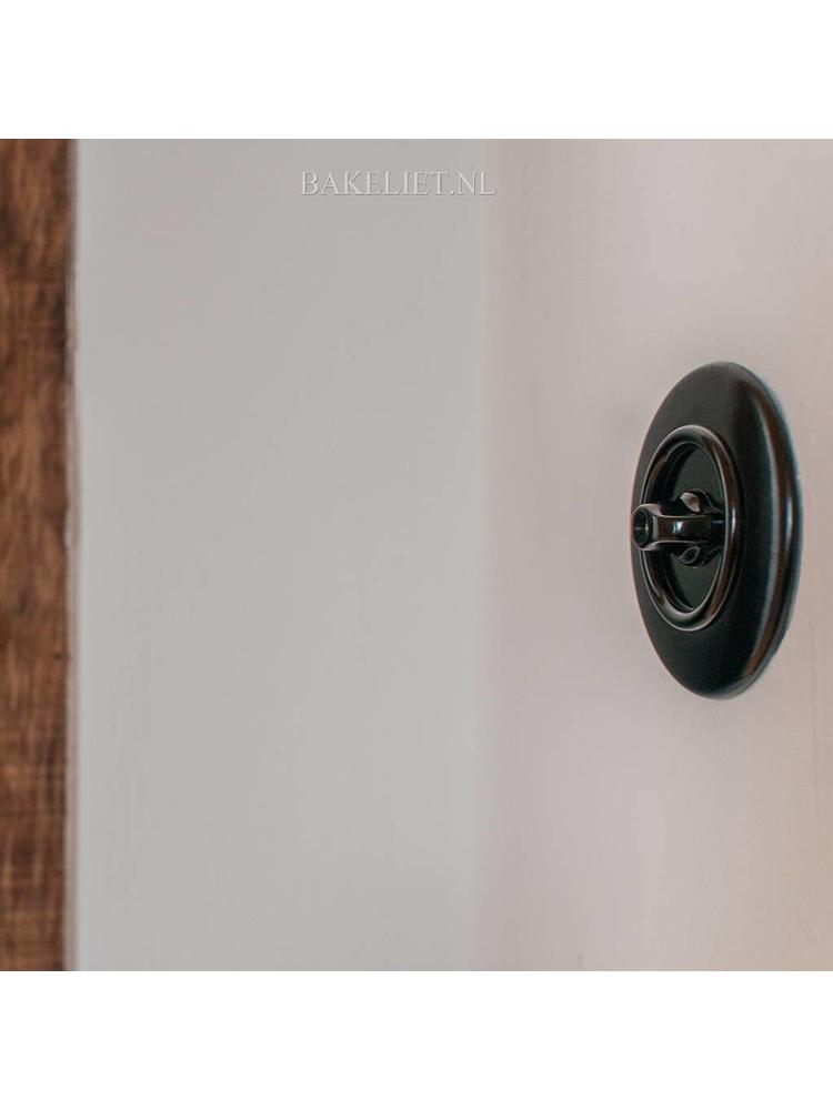 Bakeliet Kruisschakelaar Inbouw – Zwart – Jaren ’30–’50