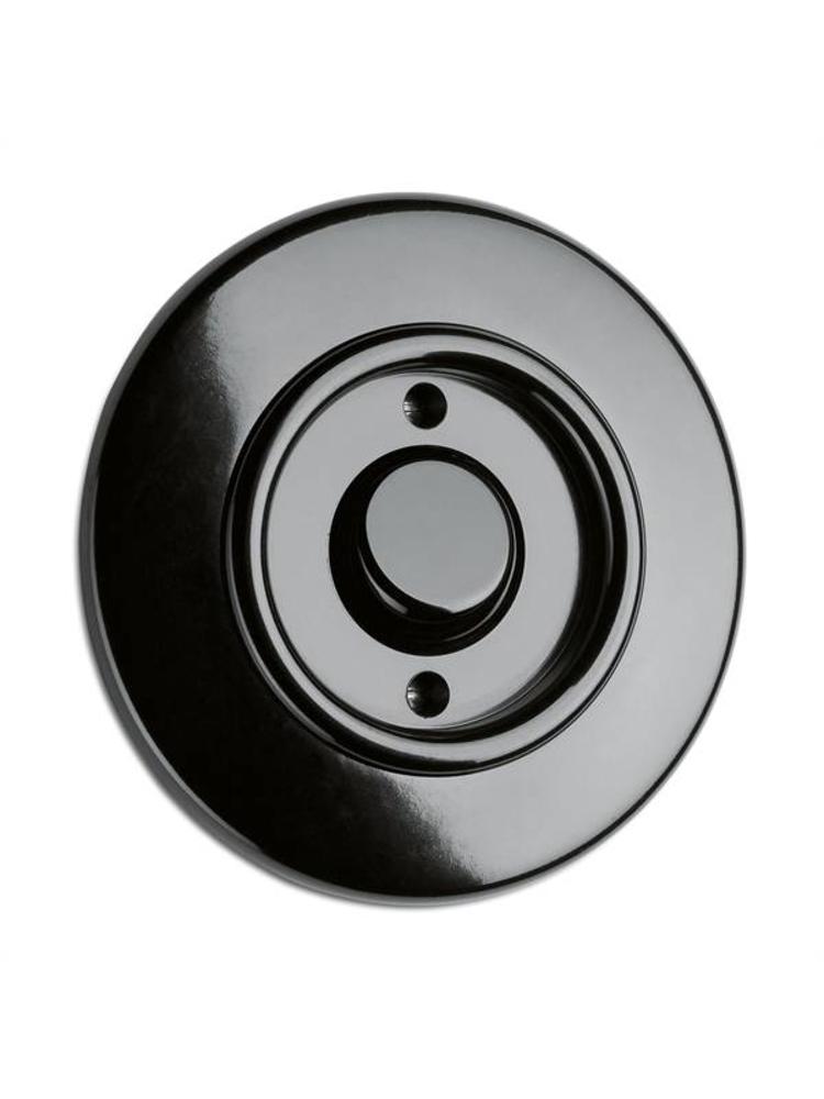 Bakeliet Pulsschakelaar Inbouw – Zwart – Jaren ’30–’50