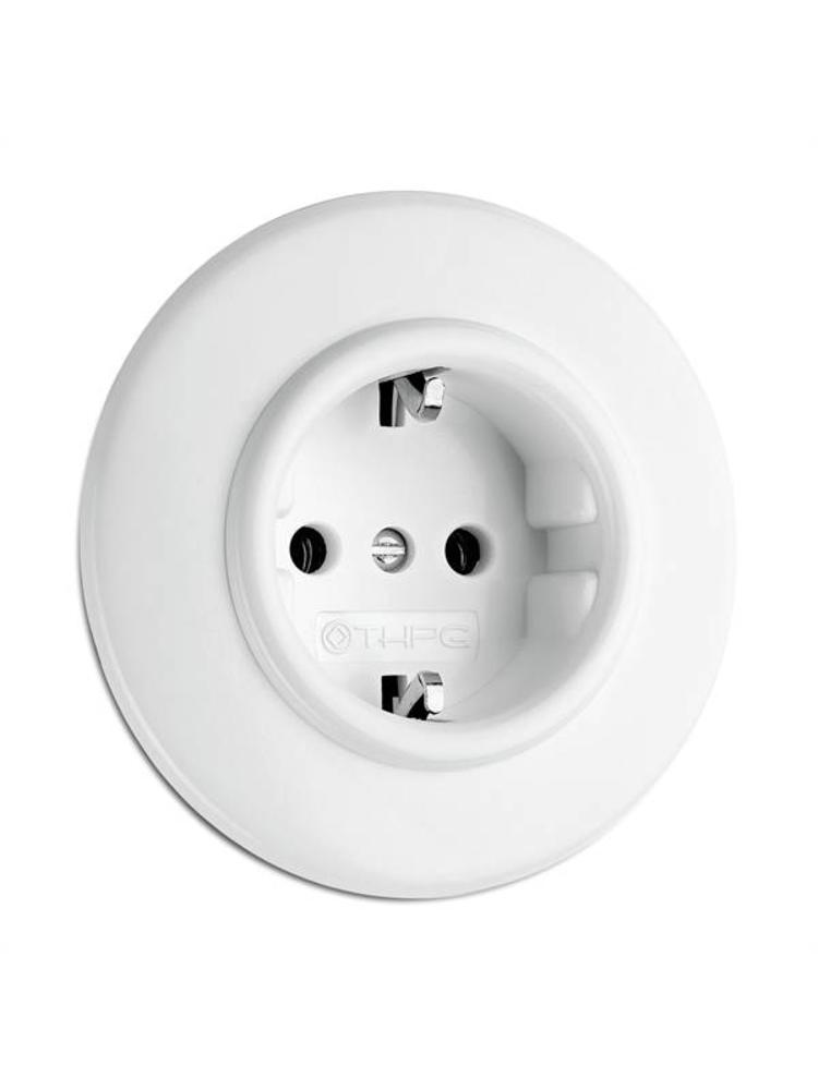 Bakeliet Stopcontact Inbouw (NL) – Gebroken Wit – 1930-serie