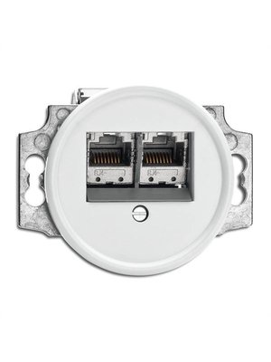 THPG Bakeliet data wandcontactdoos 2 x RJ45