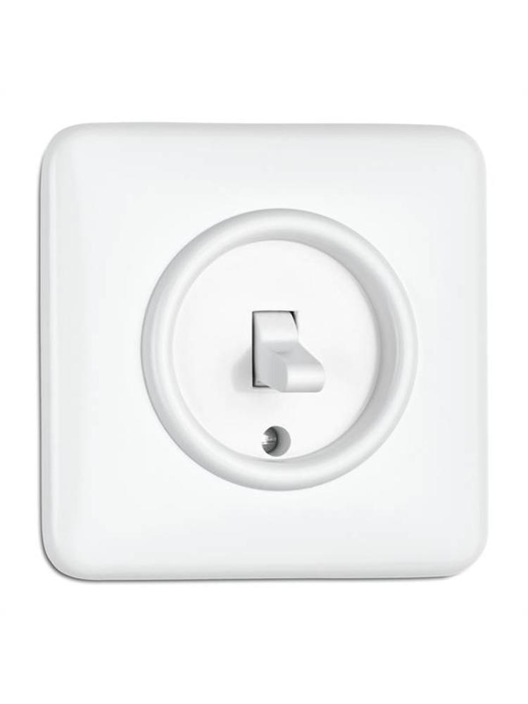 Bakeliet Retro Afdekraam – Vierkant – Inbouw – Gebroken Wit