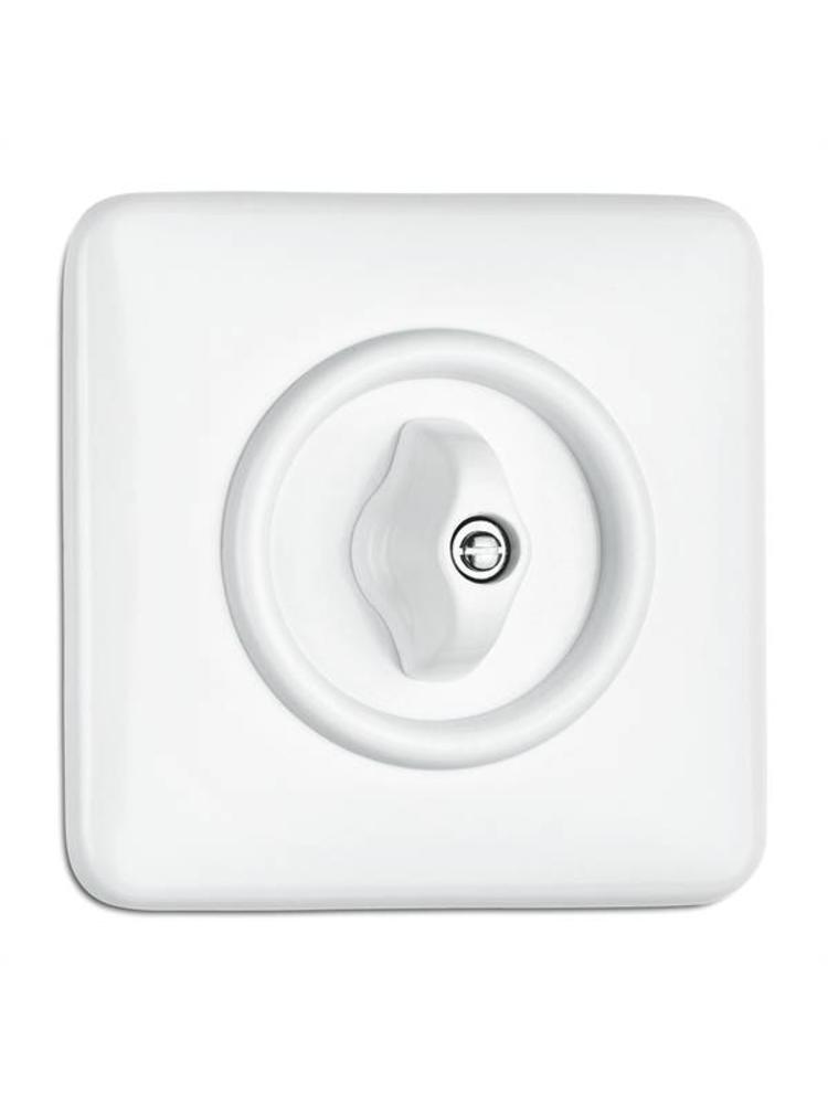Bakeliet Retro Afdekraam – Vierkant – Inbouw – Gebroken Wit
