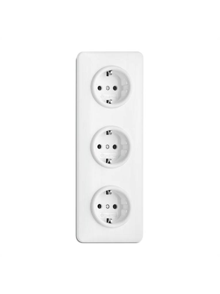 Bakeliet Afdekraam Driedubbel Inbouw – Gebroken Wit – Jaren ’30–’60