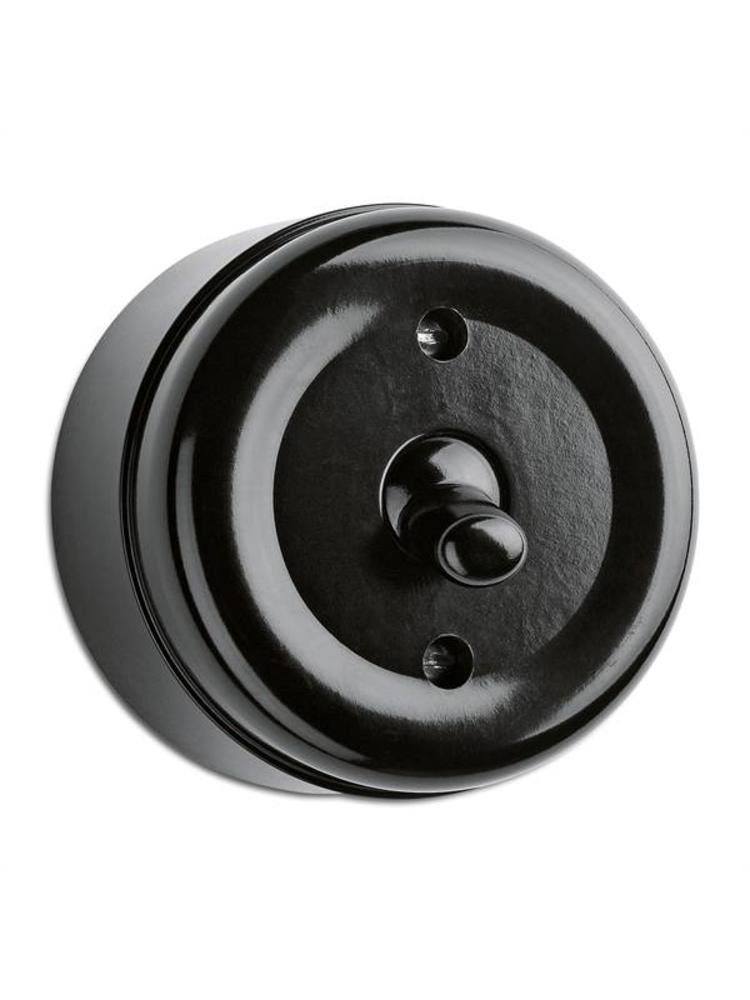 Bakeliet Wisselschakelaar Opbouw – Zwart – Jaren ’30–’50