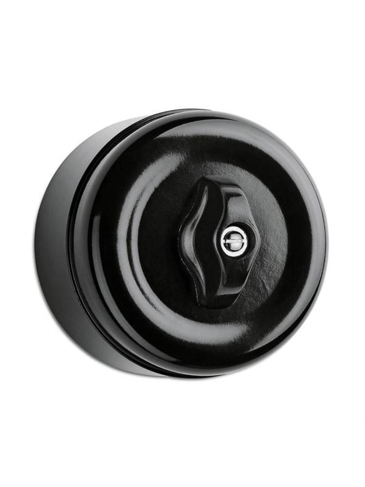 Bakeliet Retro Serieschakelaar – Opbouw – Zwart