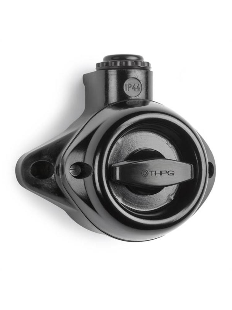 Bakeliet Retro Wisselschakelaar IP44 – Opbouw – Zwart