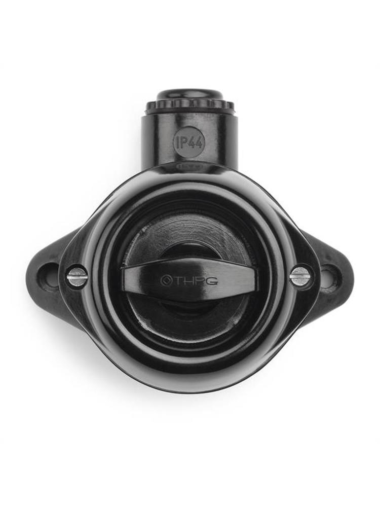 Bakeliet Retro Wisselschakelaar IP44 – Opbouw – Zwart