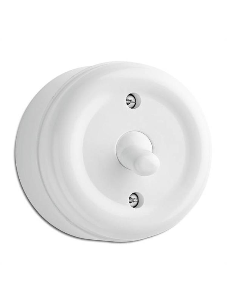 Bakeliet Kruisschakelaar Opbouw – Gebroken Wit – Jaren ’30–’60