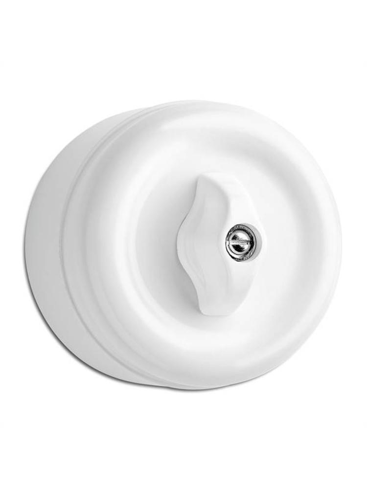 Bakeliet Retro Serieschakelaar – Opbouw – Gebroken Wit