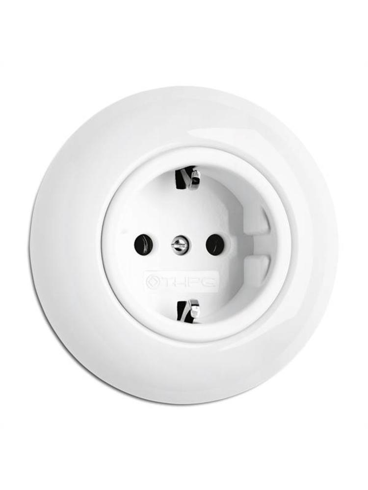 Porselein Stopcontact Inbouw (NL) – Crème Wit – 1920-serie