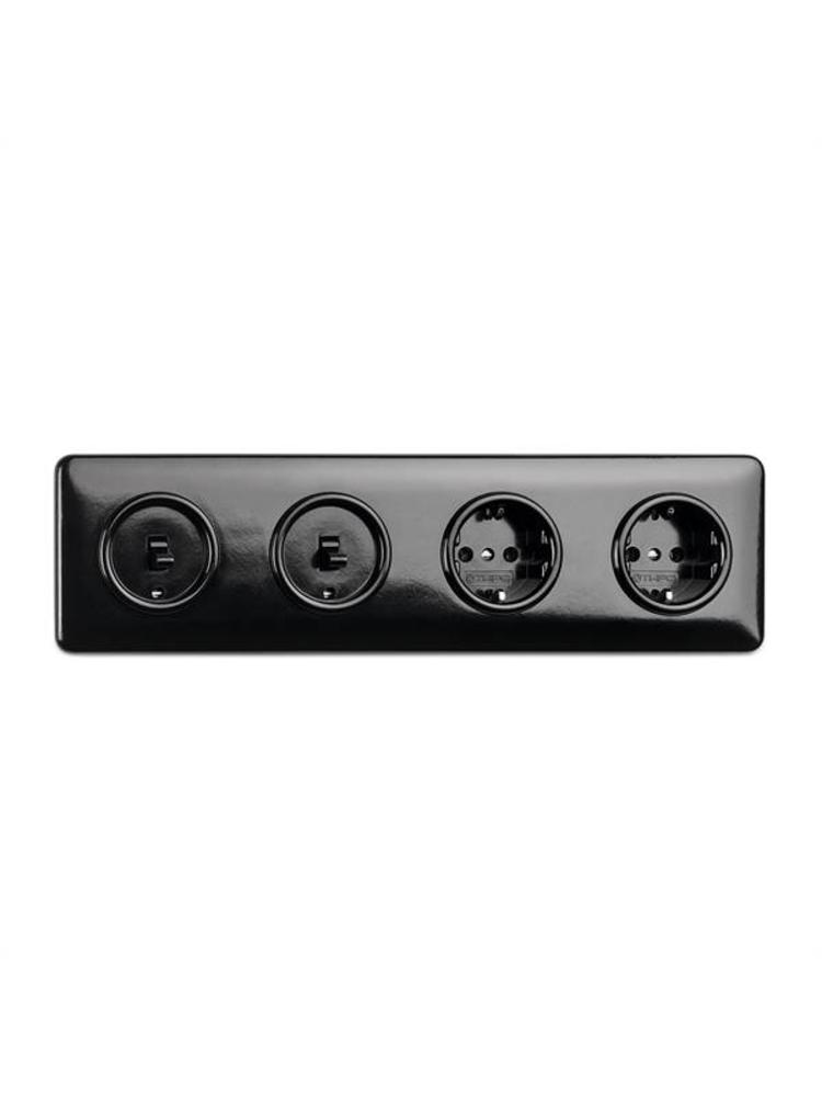 Bakeliet Wisselschakelaar Inbouw – Zwart – 1930-serie
