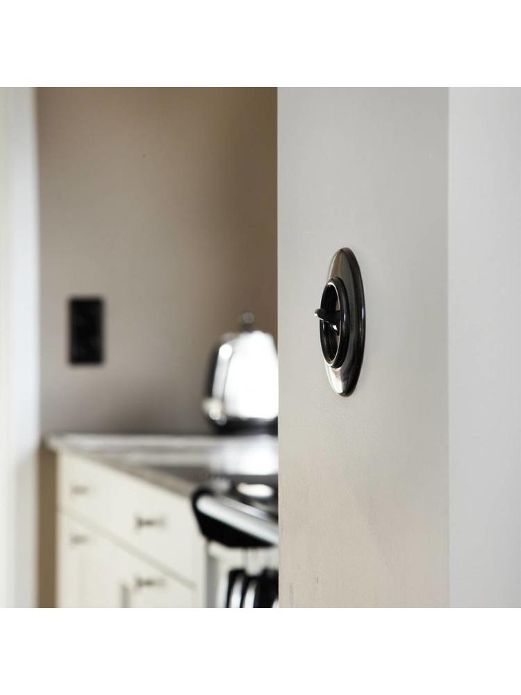 Bakeliet Wisselschakelaar Inbouw – Zwart – Jaren ’30–’50