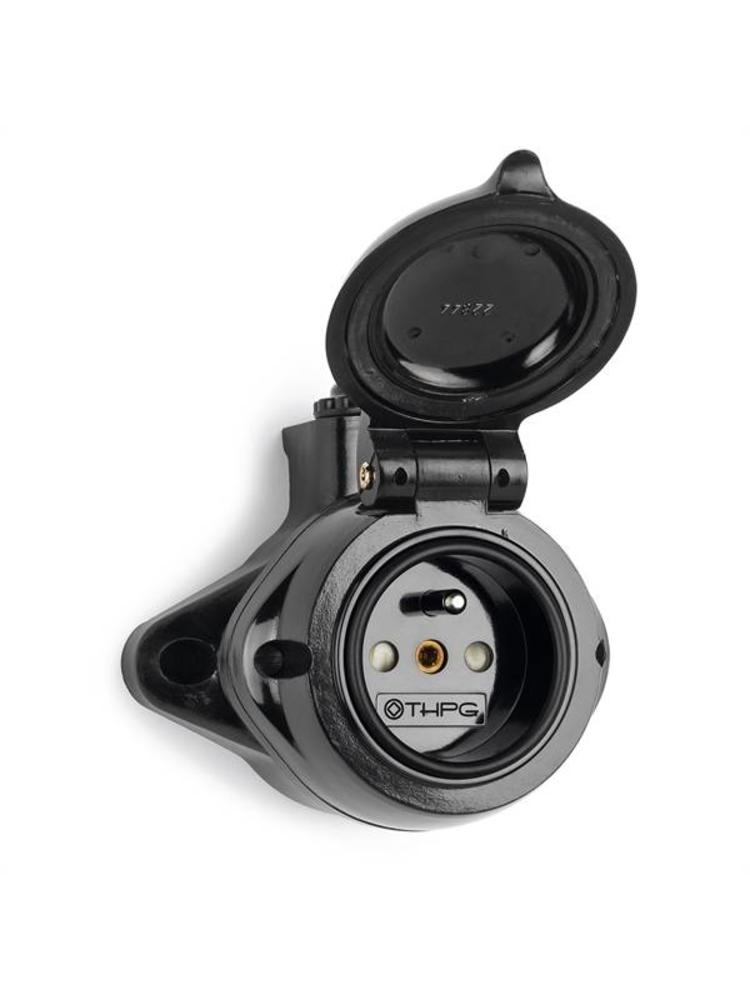 Bakeliet Stopcontact (IP44) Opbouw (BE/FR) – Zwart – 1930-serie