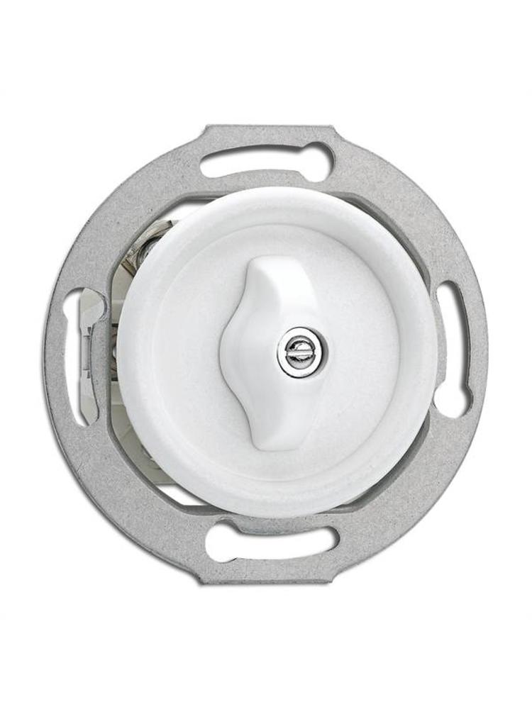 Bakeliet Retro Kruisschakelaar – Inbouw – Gebroken Wit