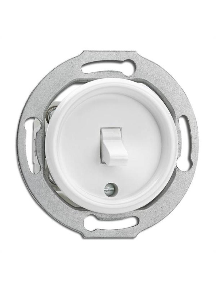 Bakeliet Kruisschakelaar Inbouw – Gebroken Wit – Jaren ’30–’60