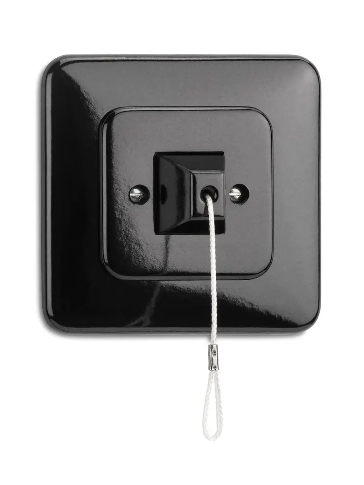 Bakeliet Wisselschakelaar Inbouw – Zwart – 1930-serie