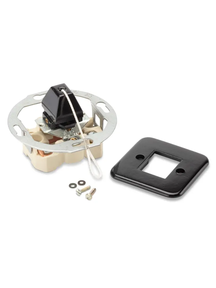 Bakeliet Wisselschakelaar Inbouw – Zwart – Jaren ’30–’50