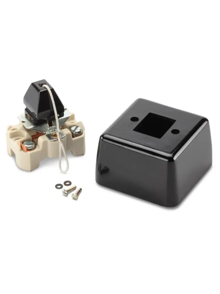 Bakeliet Wisselschakelaar Opbouw – Zwart – Jaren ’30–’50