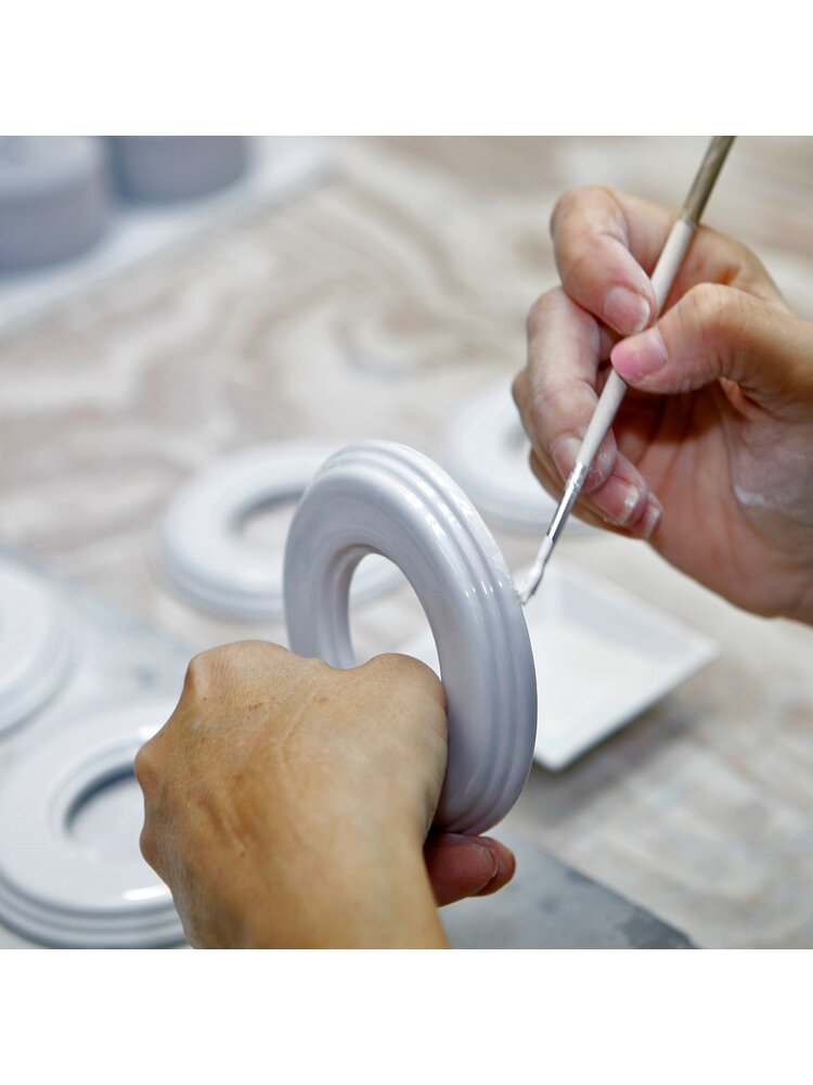 Porseleinen Afdekraam – Inbouw & Opbouw – Jaren ’10-stijl – Wit