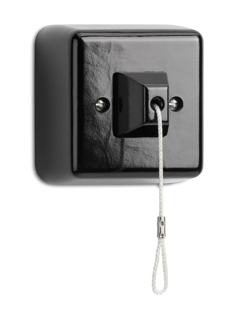 Bakeliet Wisselschakelaar Opbouw – Zwart – Jaren ’30–’50