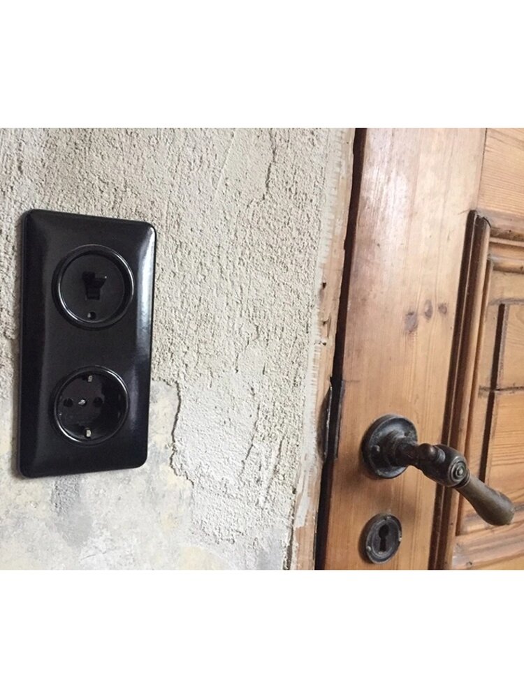 Bakeliet afdekraam inbouw - THPG schakelmateriaal - Retro schakelaar