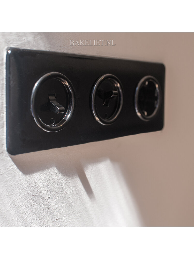 Bakeliet afdekraam inbouw - THPG schakelmateriaal - Retro schakelaar